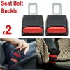 Universal Car Seat Belt Buckle Extension Extender Clip Auto Alarm Stopper Seat Adapter 2pcs